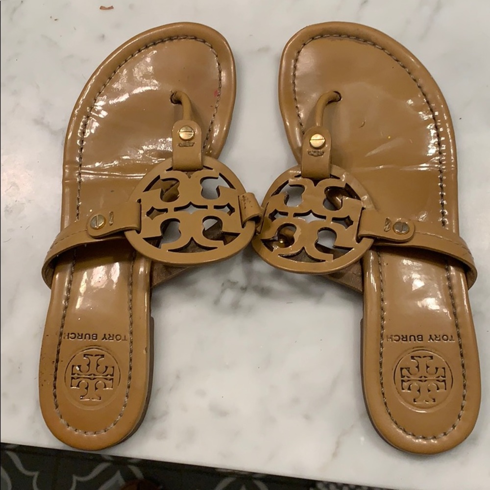 Tory Burch Miller Flat, Tan Patent